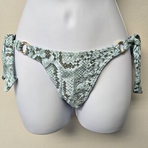 Cia.maritima tanga tie-side snake print bikini bottom Blue S